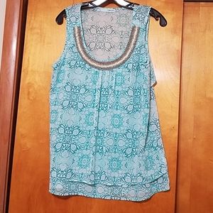 Maurices Beaded Blouse Tank Top Sz L